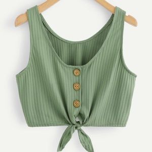 cropped green tank